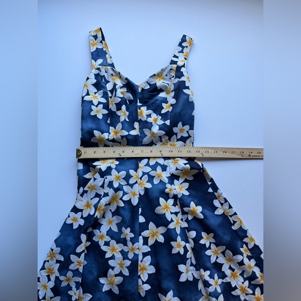 ROYAL CREATIONS Floral Blue Dress 👗 💙 🌸 🏝️ 🌊 100% COTTON ✅ - Picture 5 of 16